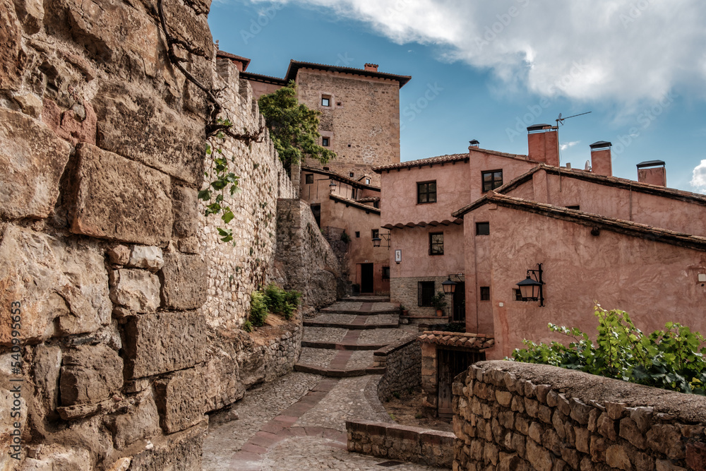 Views of the streets of the ancient village of Albarracín in Teruel, province of Aragón (Spain).