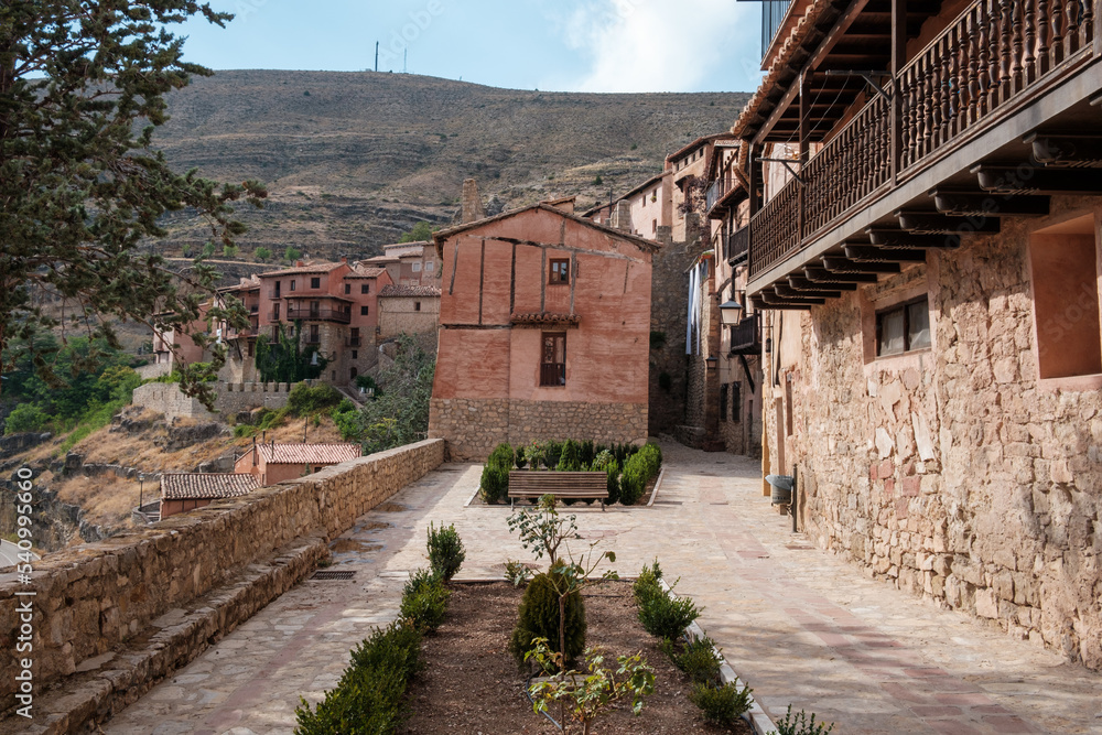 Views of the streets of the ancient village of Albarracín in Teruel, province of Aragón (Spain).