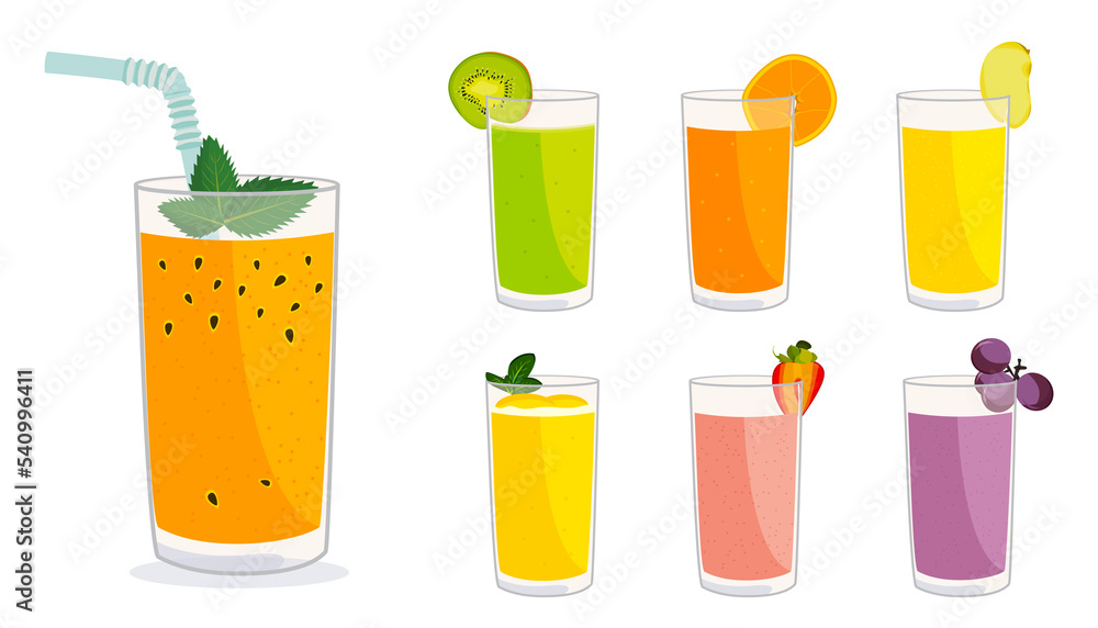 Set Illustration of Summer Colourful Fruit Drinks Beverage Set Illustration of Summer Colourful Fruit Drinks Beverage