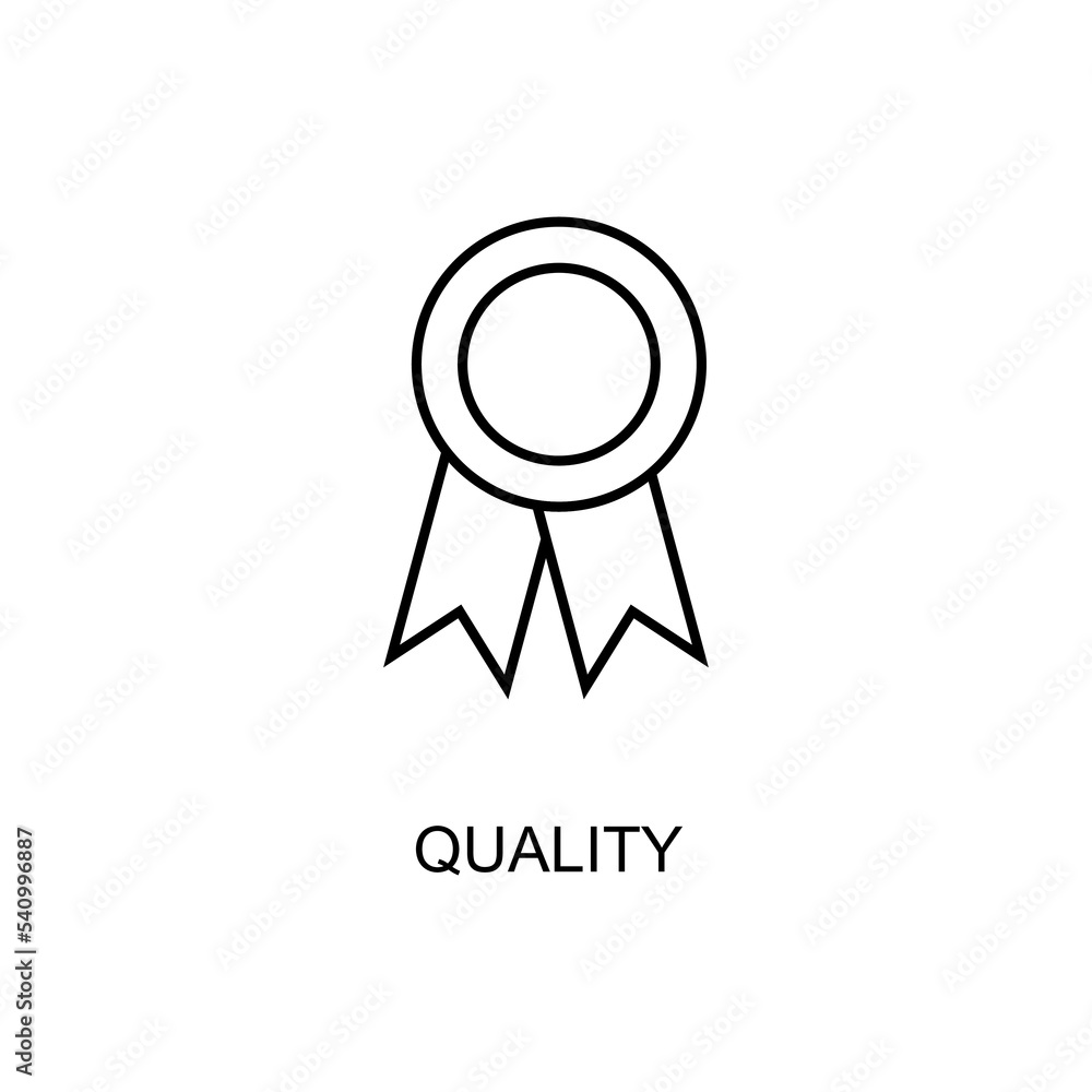 Quality icon. Linear quality sign on white background. vector illustration Quality icon. Linear quality sign on white background. vector illustration