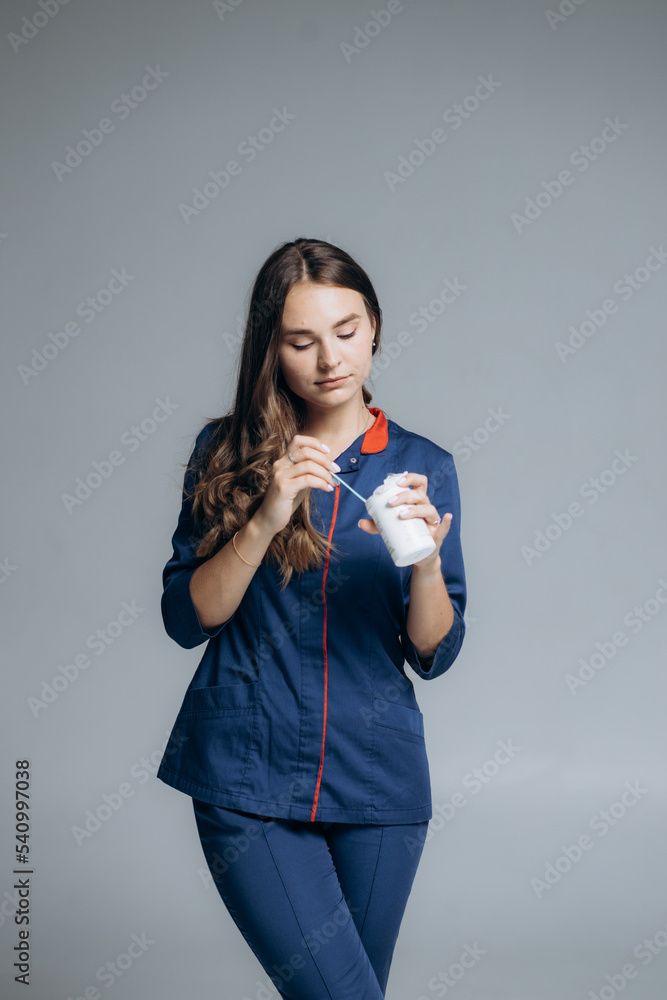 Young girl beautician makes procedures Young girl beautician makes procedures