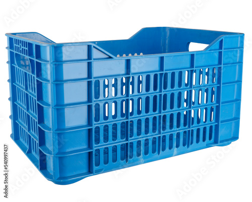 plastic crate empty on white background