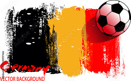 football or soccer on BELGIUM flag  background from paint brushes flag  Vector illustration for banner and poster football