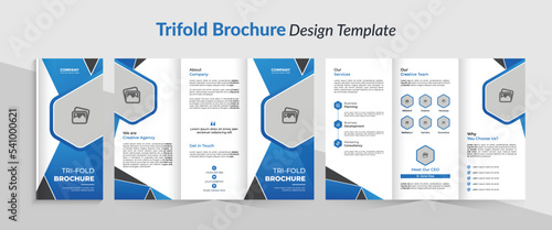 Modern trifold business brochure template