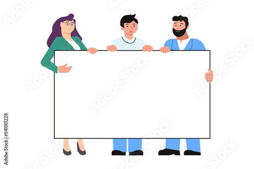Group of Business people or colleagues pointing at the presentation board