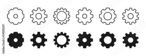 Gear vector icons set