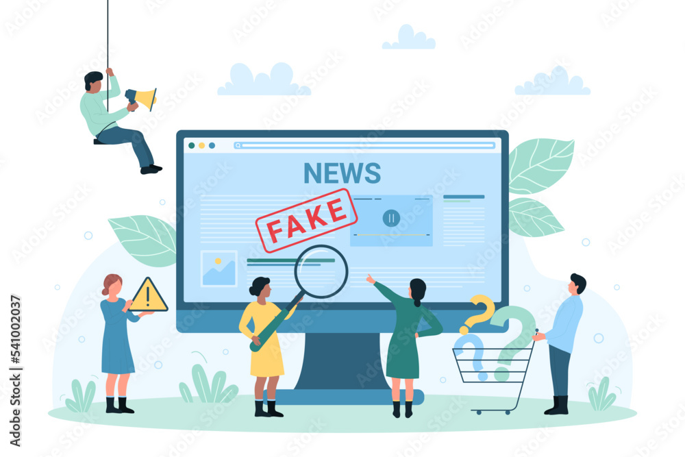 Vettoriale Stock Fake News False Misleading Information Spreading 
