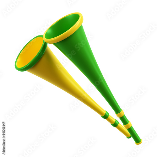 Corneta Vuvuzela Instrumento de torcedor nas cores verde e amarela
