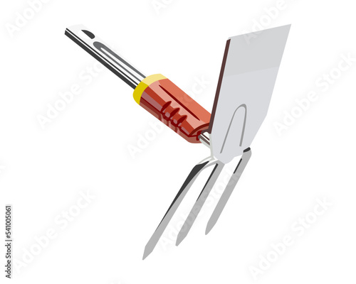 Vector Illustration of Mini hoe isolated on white background. Carpentry hand tools.