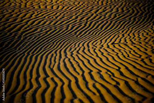Texture of the sand dunes shaped by the coastal trade winds at Oceano Dunes State Park in California. photo