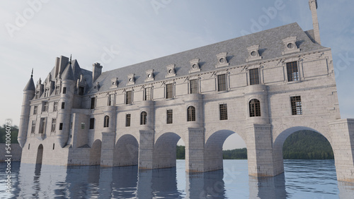 Castle Chenonceau on water photo