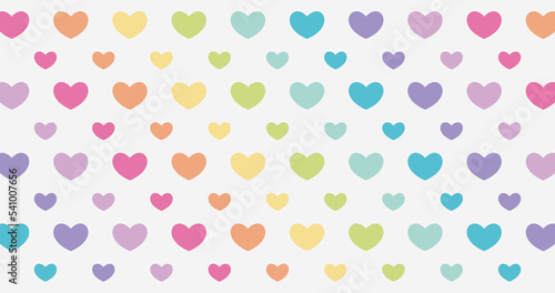 colorful love heart pattern background