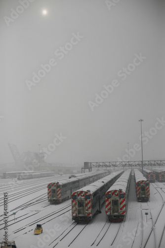 Metra train yard in Chicago, Illinois