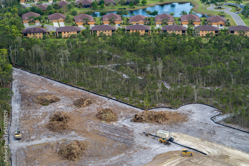 Construction site and new houses, Fort Myers, Florida, USA