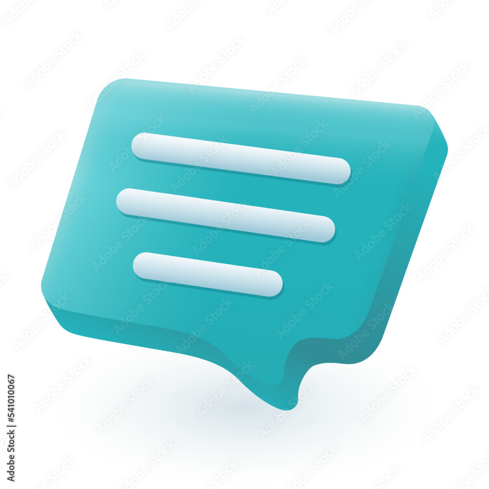 Green speech bubble with text 3D icon. Speaking balloon for chat conversation, cloud message and textbox 3D vector illustration on white background. Network communication, quote, comment concept Green speech bubble with text 3D icon. Speaking balloon for chat conversation, cloud message and textbox 3D vector illustration on white background. Network communication, quote, comment concept