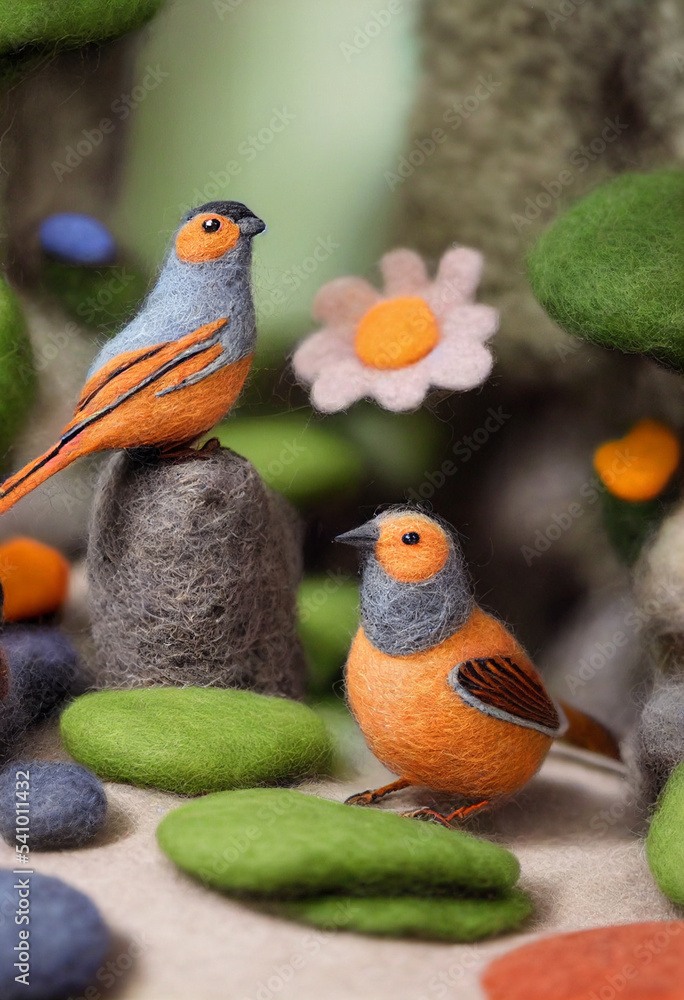 Fototapeta premium Wool Felted World Melozone Crissalis