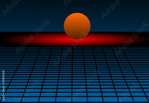 square perspective abstract retro background vector in 80's style