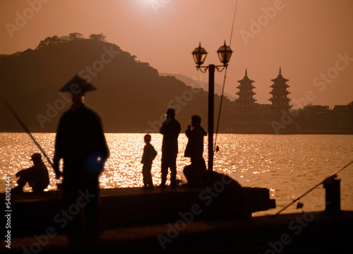 Fishermen, Lotus Lake, Tiger-Dragon-Pagoda photo