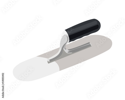 Vector Illustration Stainless Steel Plastering Trowel Concrete Trowel Construction Tools isolated on white background. Carpentry hand tools