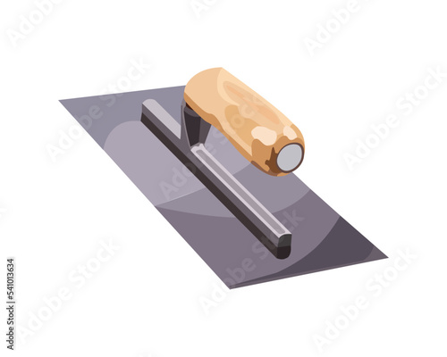 Vector Illustration Stainless Steel Plastering Trowel Concrete Trowel Construction Tools isolated on white background. Carpentry hand tools