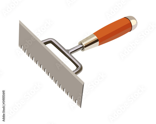 Vector Illustration Stainless Steel Plastering Trowel Concrete Trowel Construction Tools isolated on white background. Carpentry hand tools