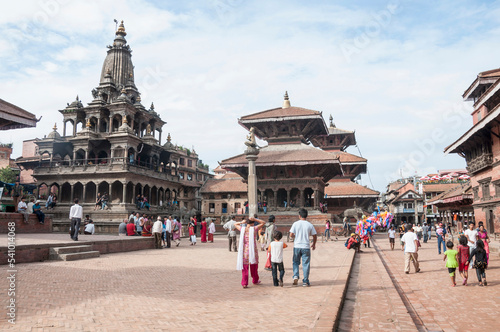 Durbar Square with tourists, Pathan, Nepal photo