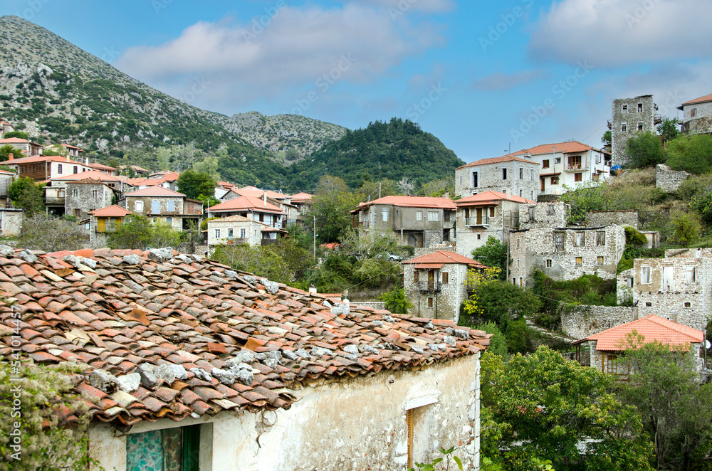 Stemnitsa village, on mountain Menalon, Peloponnese,Arcadia .Greece