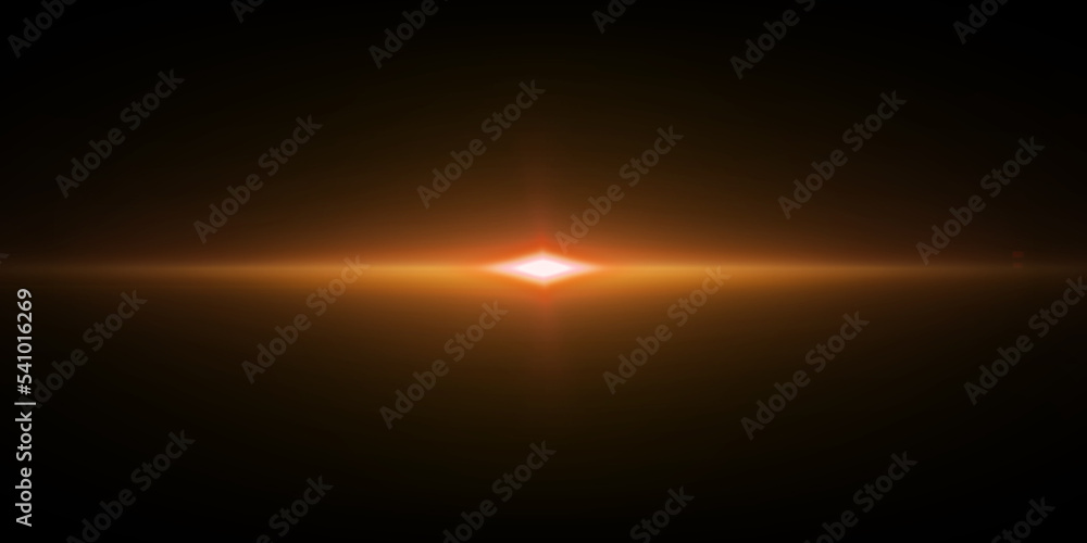 Beautiful light flares. Glowing streaks on dark background