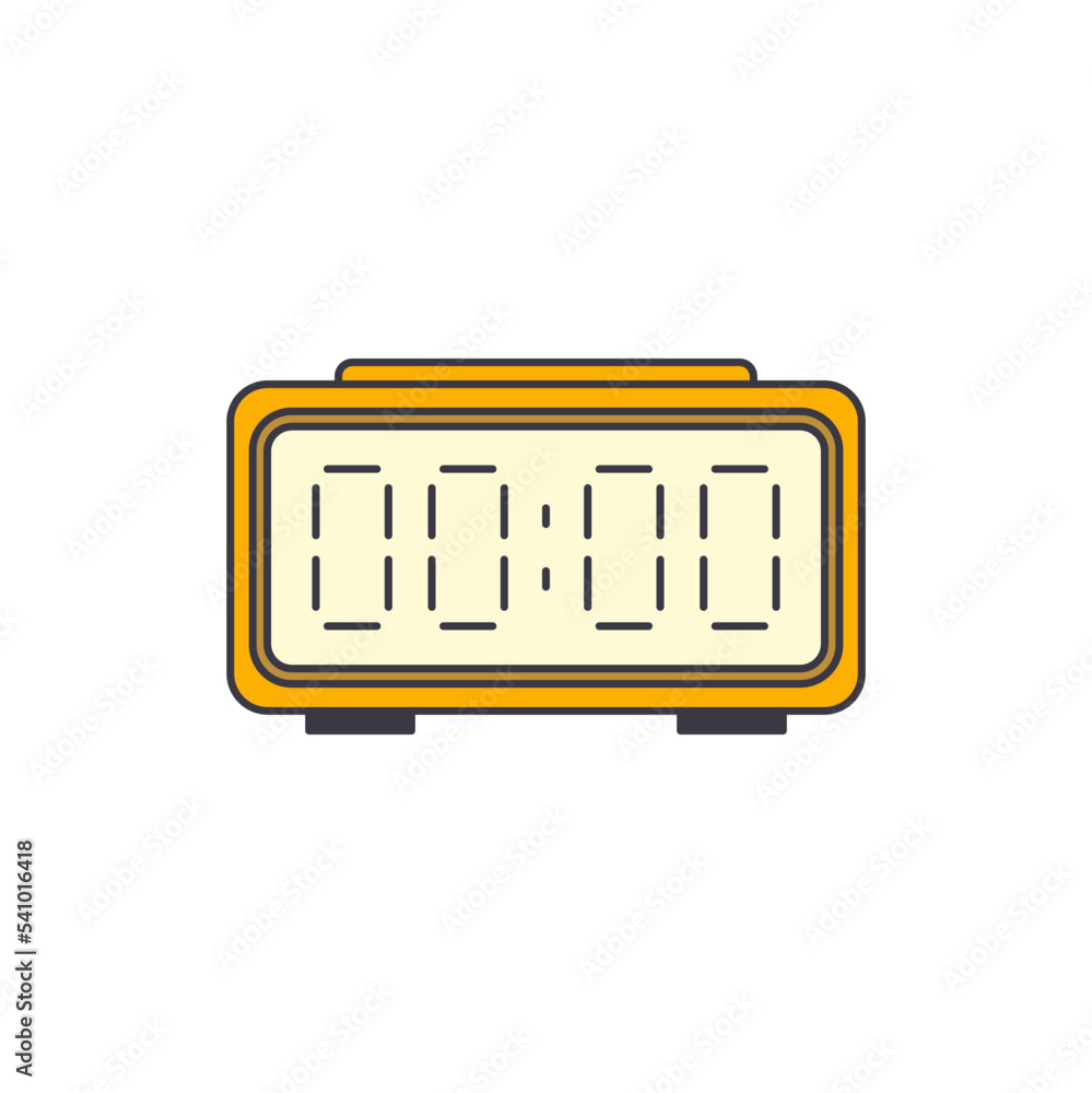 alarm clock icon in color, isolated on white background alarm clock icon in color, isolated on white background
