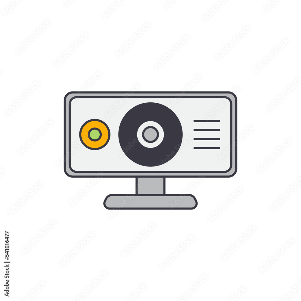 Web cam icon in color, isolated on white background 