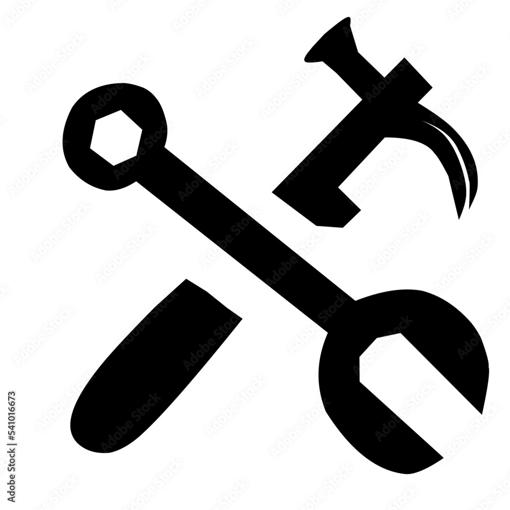 Cogwheel Wrench and Gear Icon Cogwheel Wrench and Gear Icon