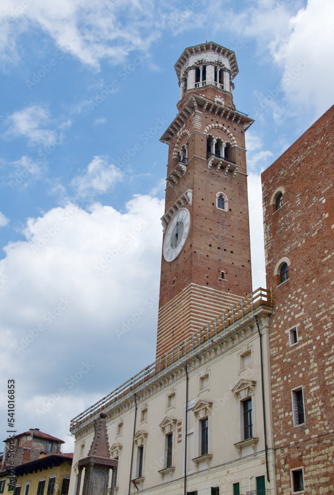 Torre dei Lamberti in Piazza delle Erbe, Verona, Italy