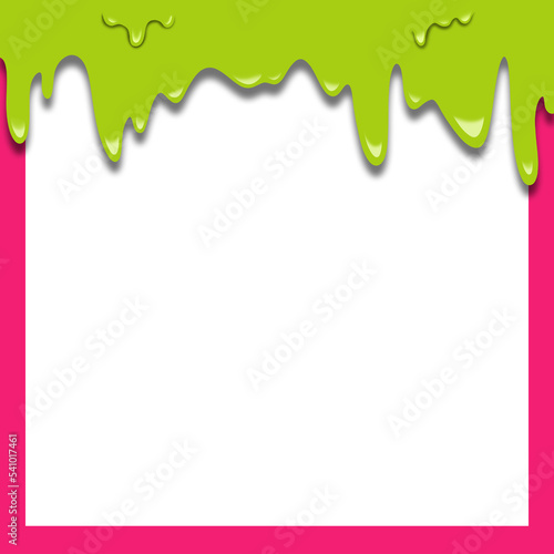 Slime Halloween Overlay for Social Media Posts with pink border. Transparent PNG.