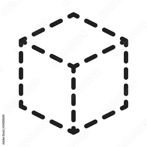 Tracing cube, cuboid shape lines element for preschool, kindergarten and Montessori kids drawing activities in vector illustration