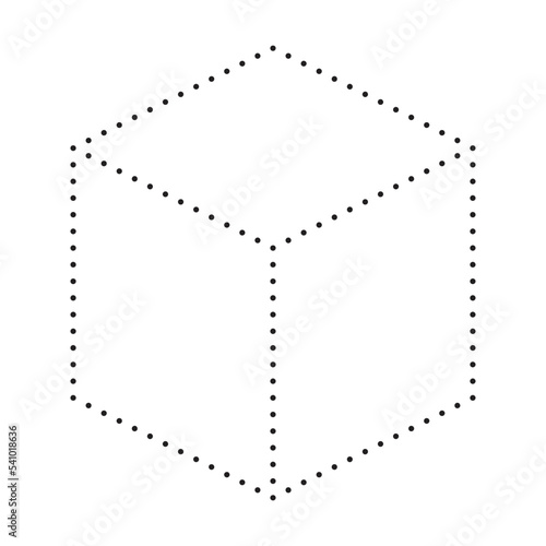 Tracing cube, cuboid shape lines element for preschool, kindergarten and Montessori kids drawing activities in vector illustration