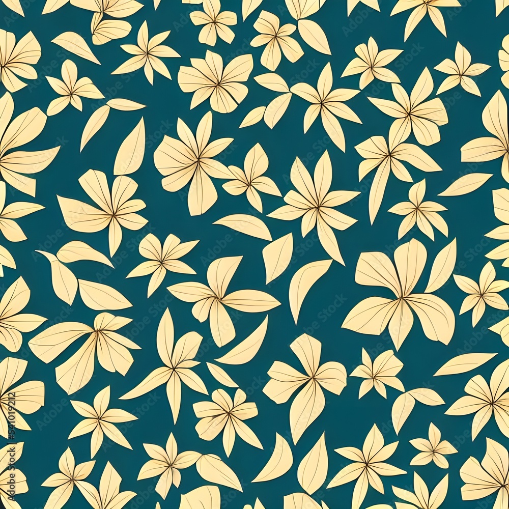 Floral seamless pattern with yellow flowewrs and leafs Floral seamless pattern with yellow flowewrs and leafs