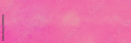 Beautiful bright hot pink watercolor background with empty center and wet parts. Funny kids dream paint design. Dreamy sweet with spread stains panoramic banner. Romantic paper.	
 photo