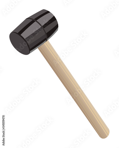 Rubber hammer icon. Isometric of rubber hammer vector icon for web design isolated on white background with wooden handle