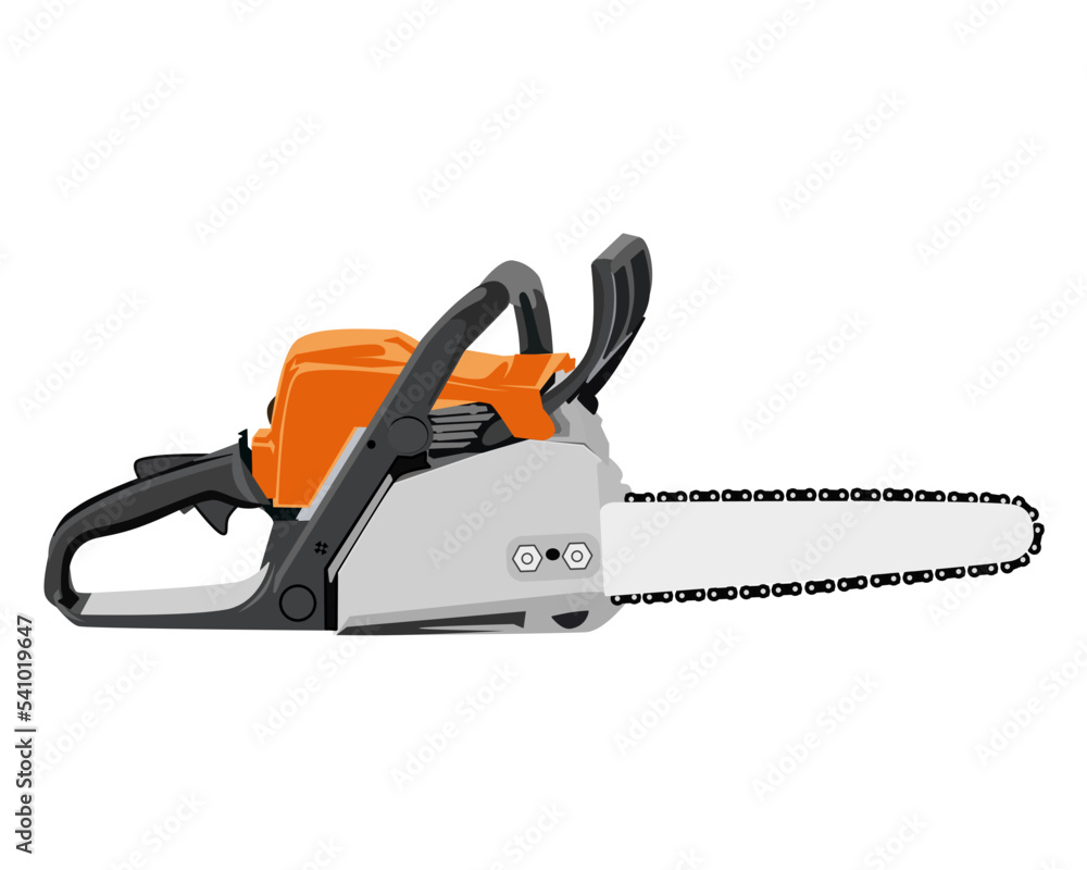 Vector of saw machine isolated on white background. Vector illustration isolated.