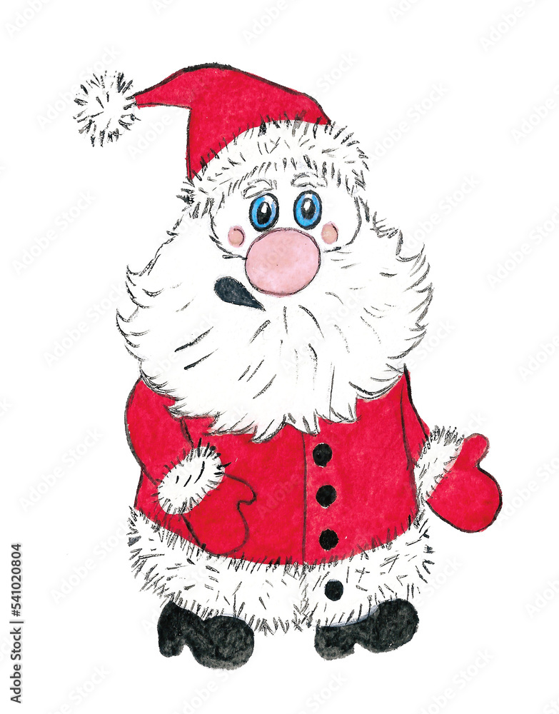 Fototapeta premium Watercolor Santa Claus. Isolated illustration in png format.