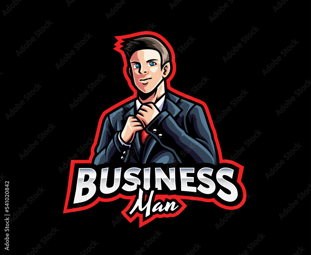 Businessman mascot logo design