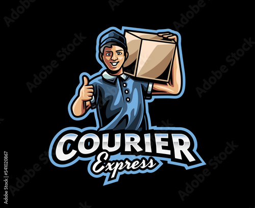 Courier mascot logo design