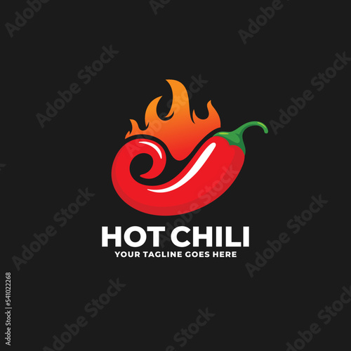 Hot chili logo vector. Red chili logo vector