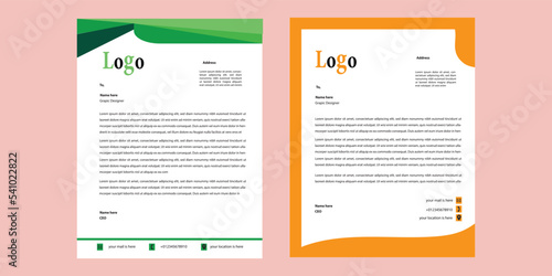 Simple  corporate Color Vector Letter Head Template with standard size