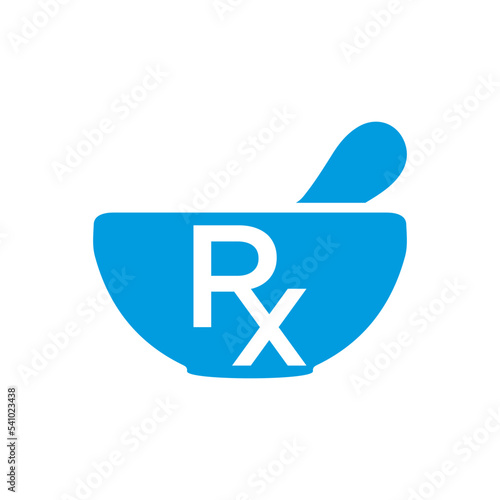 RX symbol, medical health logo company design illustration.