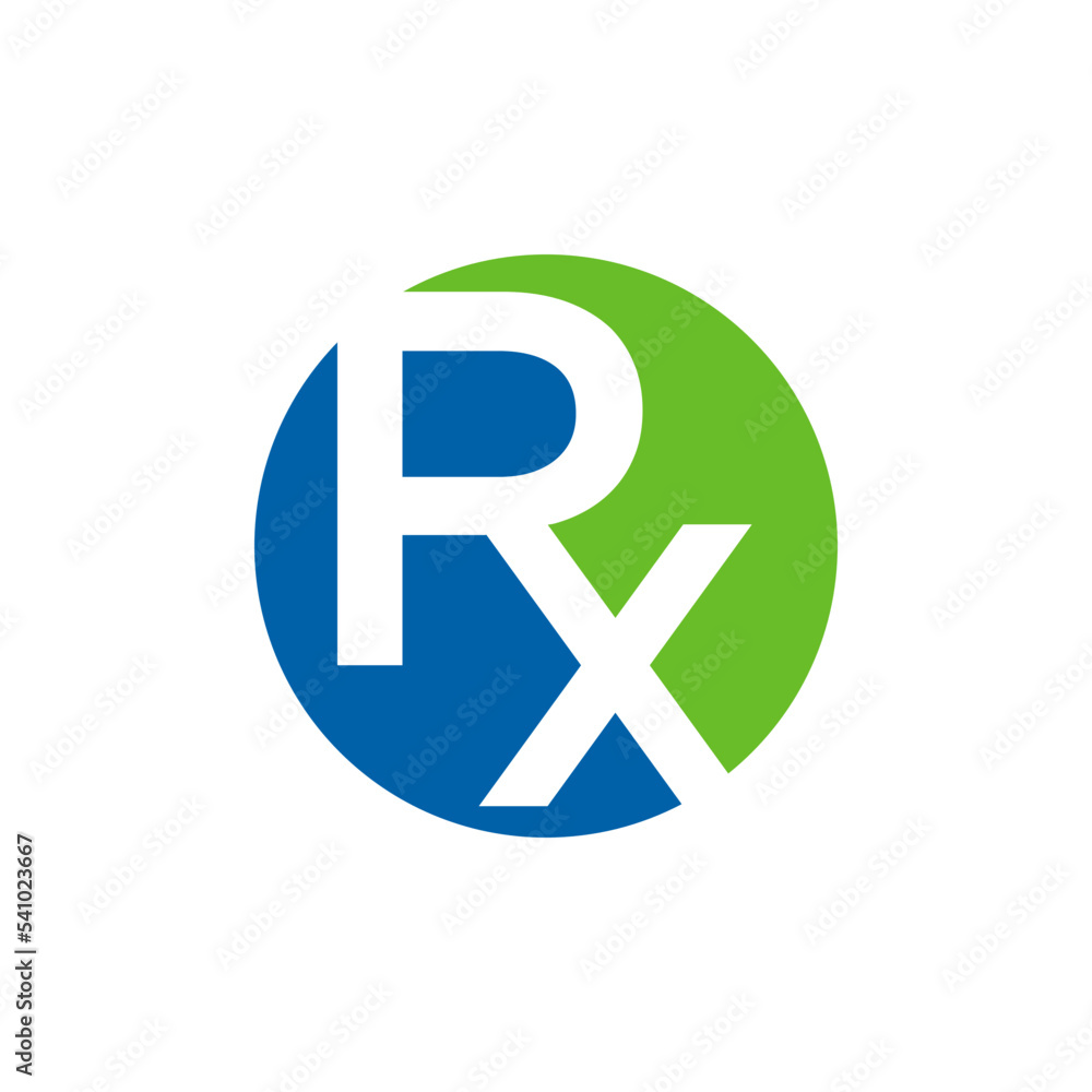 RX symbol, medical health logo company design illustration. RX symbol, medical health logo company design illustration.