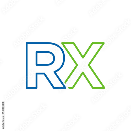 RX symbol, medical health logo company design illustration.
