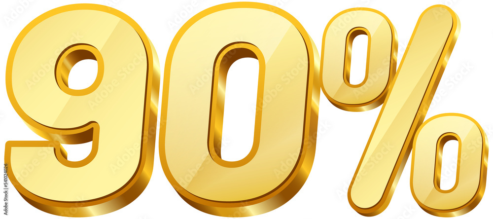 90 percent gold text, discount, transparent. 90 percent gold text, discount, transparent.