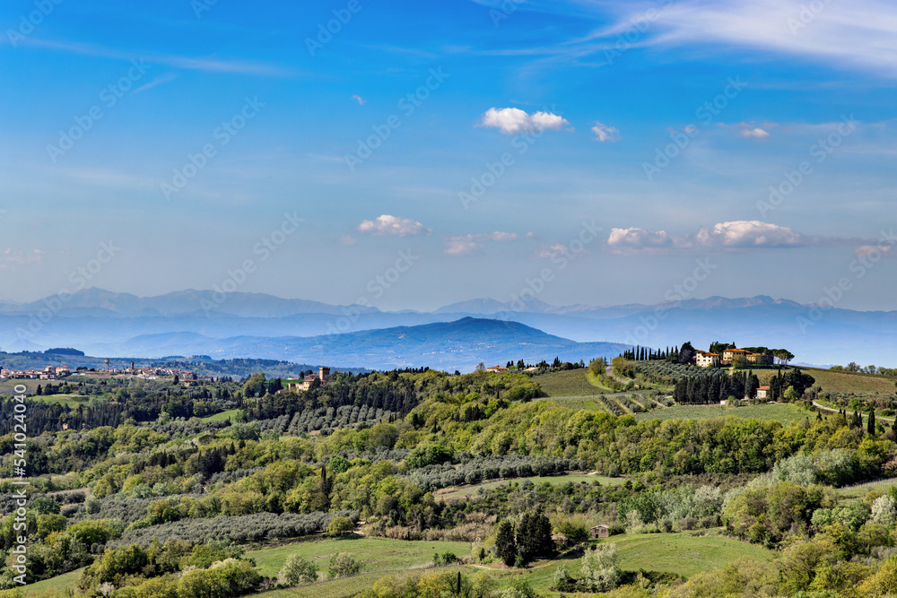 Fototapeta premium Landscape in spring in the Val d'Orcia in Tuscany, Italy.