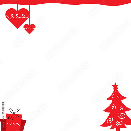 Christmas themed transparent PNG overlay for social media posts. 2000x2000 px. 